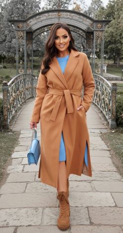 Кашемірове пальто з розрізами