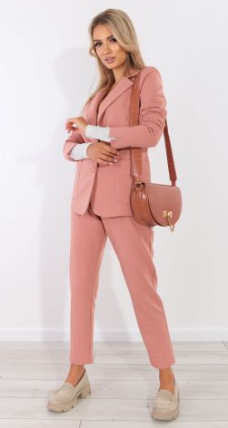 Трикотажний брючний костюм з піджаком
