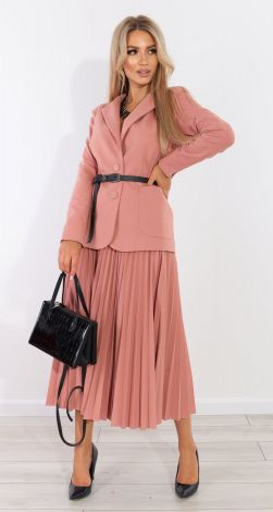 Трикотажний костюм пліссе з піджаком