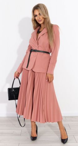 Трикотажний костюм пліссе з піджаком