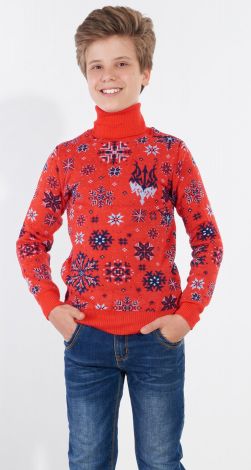 Свитер трезуб снежинки