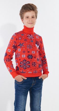 Свитер трезуб снежинки