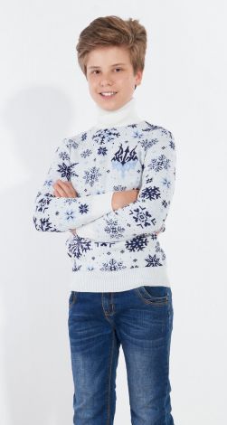 Свитер трезуб снежинки