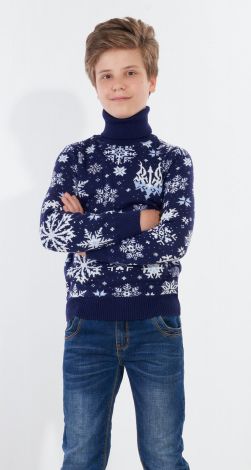 Свитер трезуб снежинки