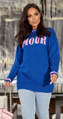 Свитер туника с надписью