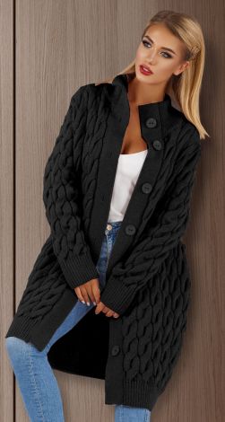 Тёплый вязаный кардиган