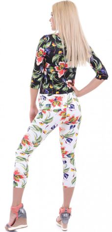 Bright suit with flowers