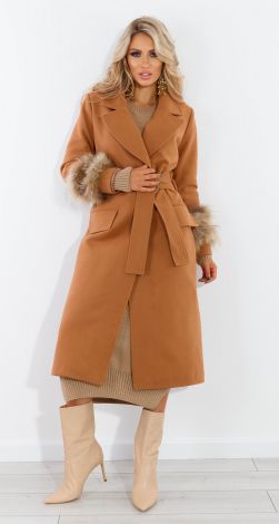 Coat with natural fur