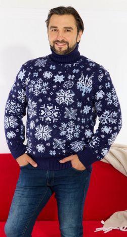 Свитер трезуб снежинки