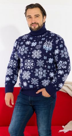 Свитер трезуб снежинки