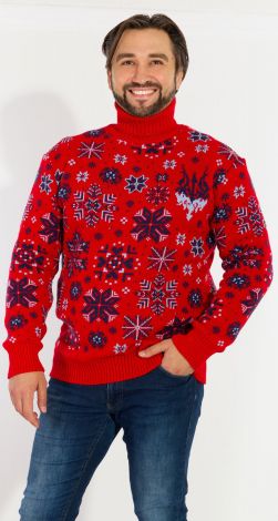 Свитер трезуб снежинки