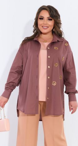 Костюм трійка з сорочкою з крісталами