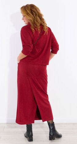 Костюм з замші із спідницею