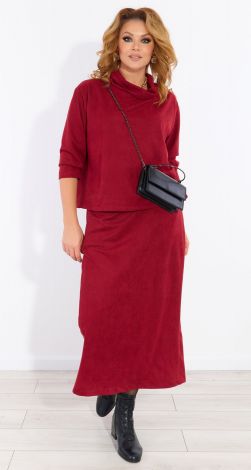 Костюм з замші із спідницею