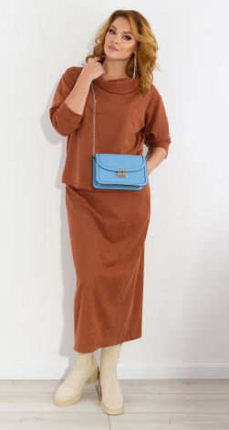 Костюм з замші із спідницею