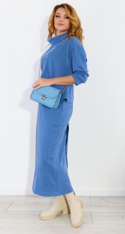 Костюм з замші із спідницею