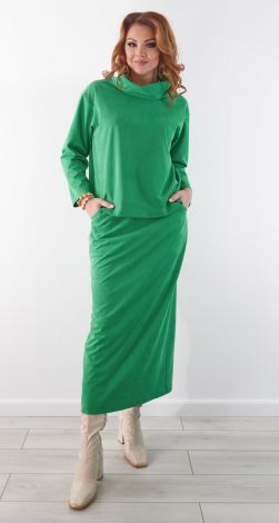 Костюм з замші із спідницею