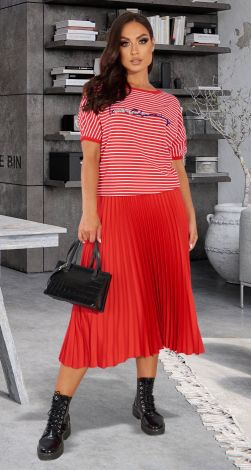 Довга спідниця у складку пліссе