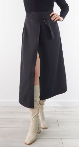 Стильна чорна спідниця на запах