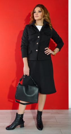 Чорний спідничний костюм