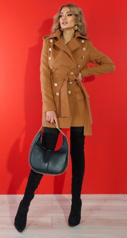 Кашемірове пальто-бушлат