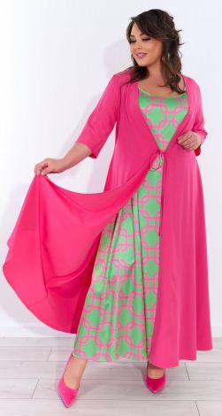 Шовкова сукня та кардиган