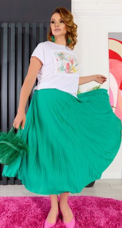 Довга спідниця у складку пліссе