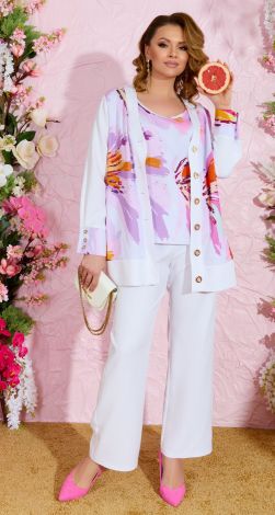 Нарядний брючний костюм трійка