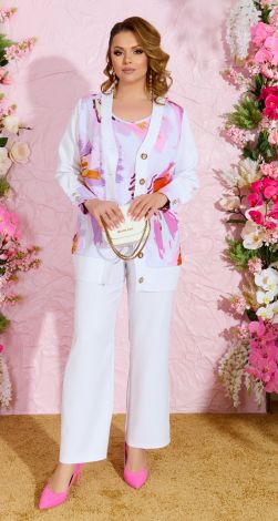 Нарядний брючний костюм трійка