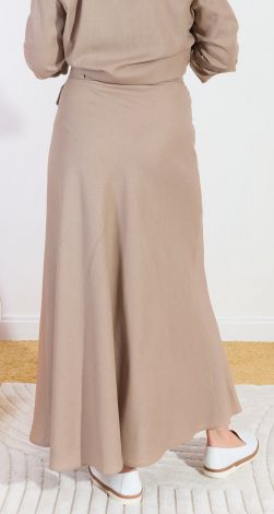 Льняна спідниця з ремінцем