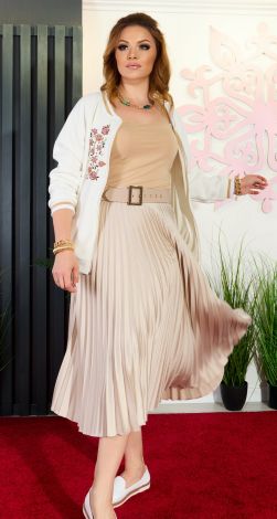 Довга шовкова спідниця у складку пліссе