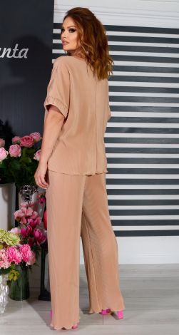 Нарядний брючний костюм пліссе