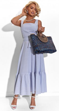 Белое платье в полоску