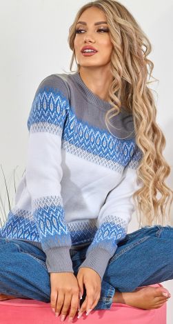 Свитер SCANDI зимний орнамент с блеском