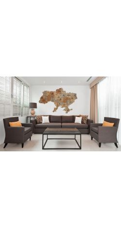 3D wooden map of Ukraine