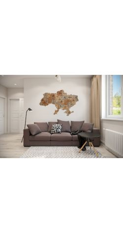 3D wooden map of Ukraine