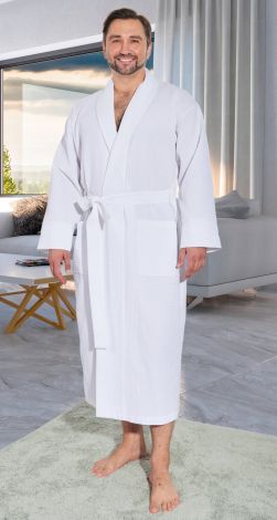 Мужской вафельный халат полезный подарок