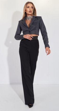 Укороченный жакет в полоску