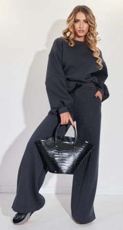 Теплий костюм із брюками палаццо