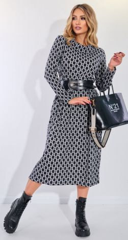 Платье джерси с принтом