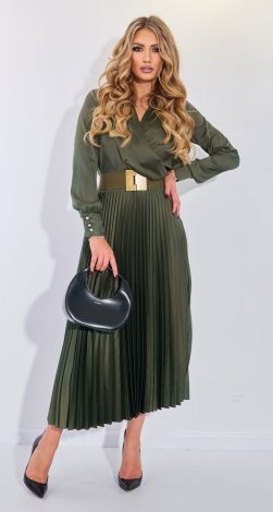 Костюм зі спідницею гофре із шовку