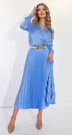 Костюм зі спідницею гофре із шовку