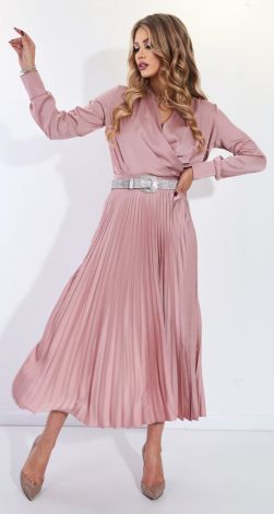 Костюм зі спідницею гофре із шовку