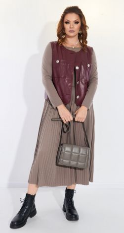 Костюм плиссе с жилеткой