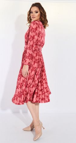 Шелковое платье с юбкой в складку гофре