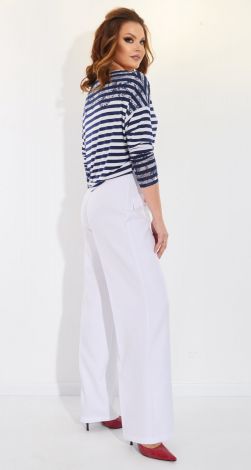 Прямые білі брюки с клапанами