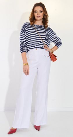 Прямые білі брюки с клапанами