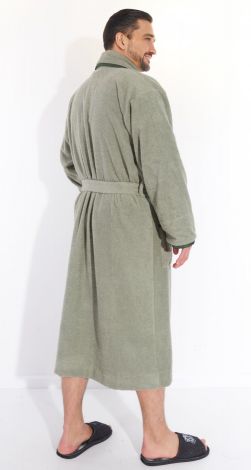 Мужской махровый халат с кантами полезный подарок