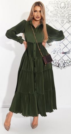 Шелковое платье плиссе