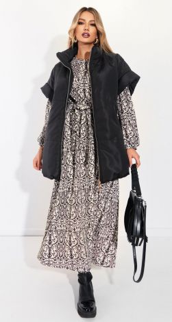 Oversized quilted vest